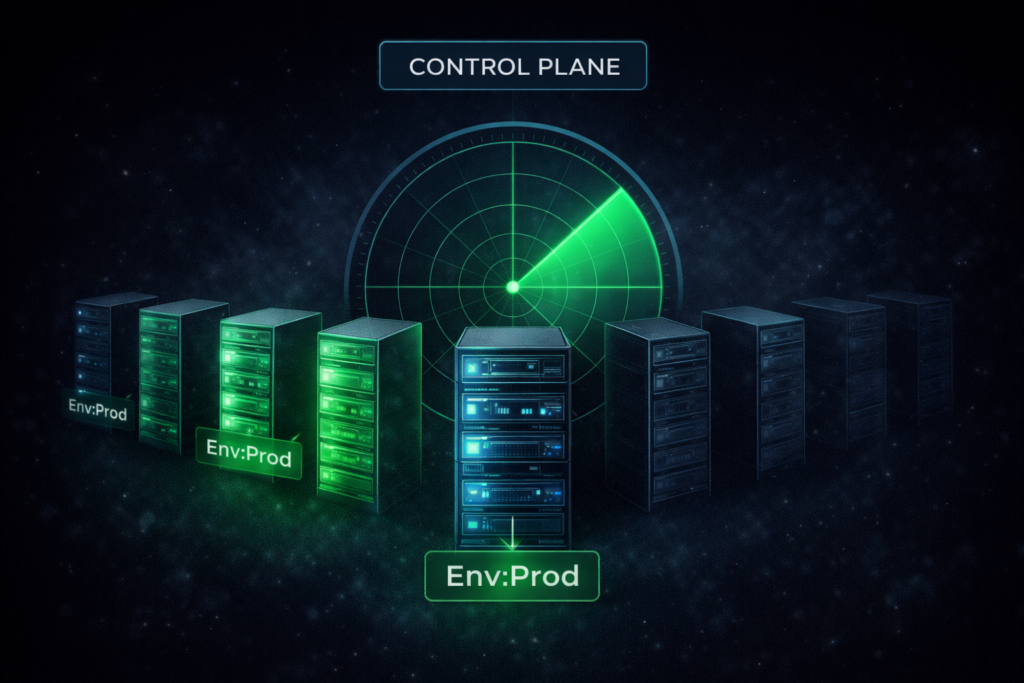 Diagram showing how security tools fail to detect untagged cloud resources.
