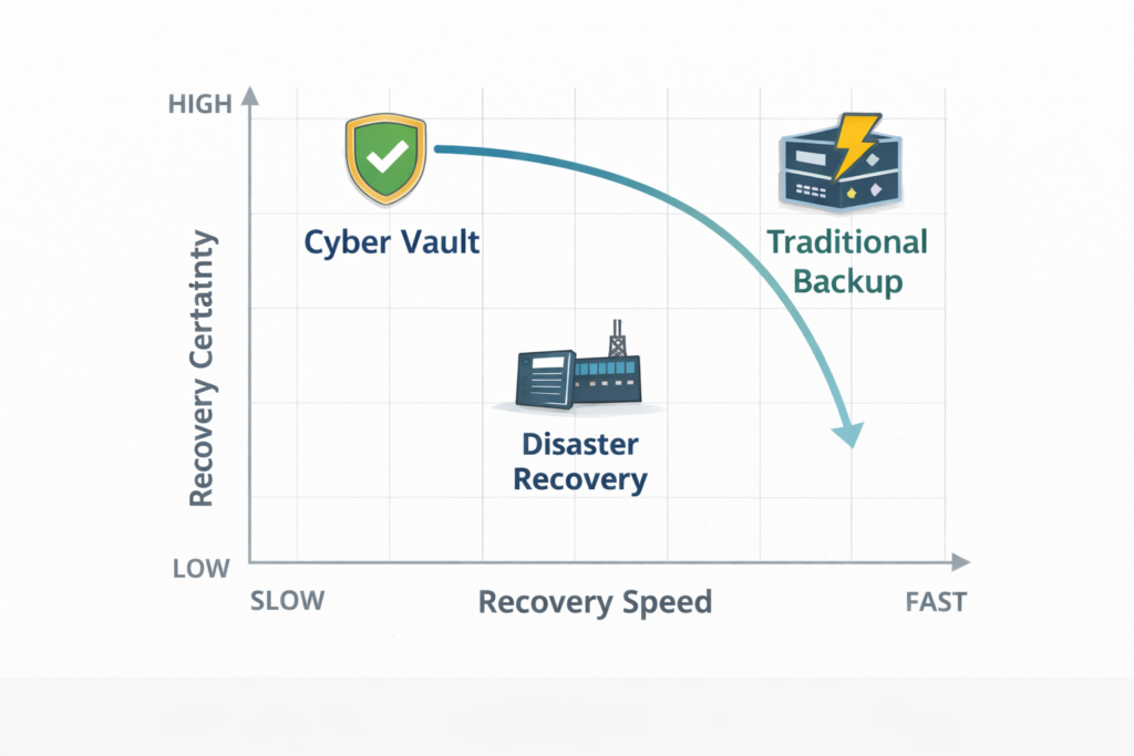 Recovery speed versus trustworthiness comparison chart