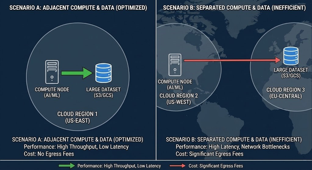 Data gravity illustration: compute near vs far from data.