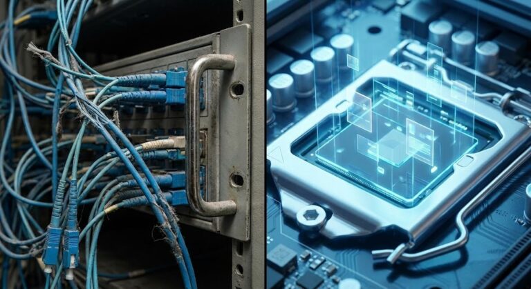 Contrast between physical fiber channel cabling and logical data locality in a CPU.