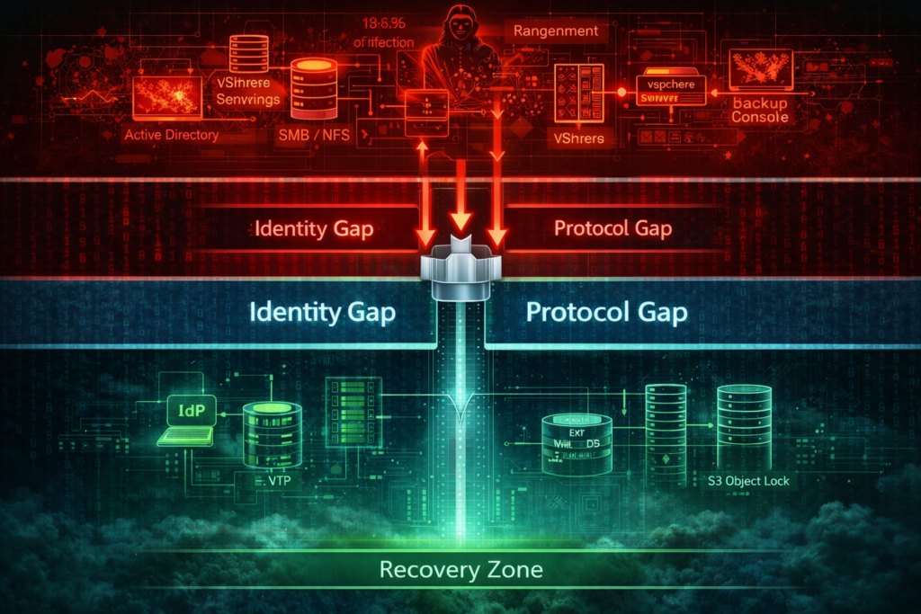 Diagram showing the architecture of a Logic Gap with Identity and Protocol isolation.