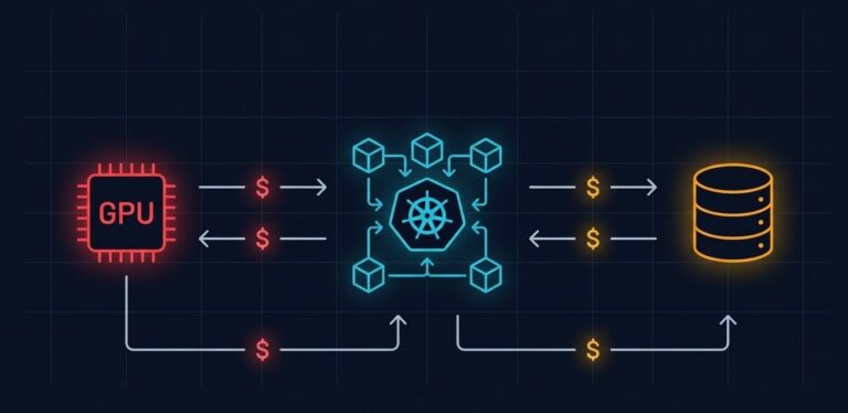 AI inference cost architecture diagram showing GPU clusters and cross-zone data flows