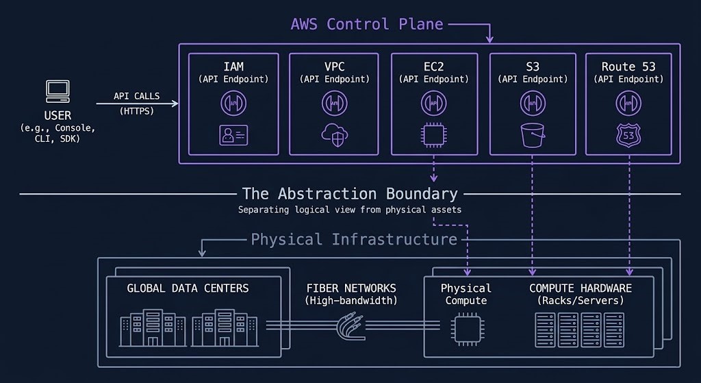 AWS cloud architecture control plane abstraction diagram