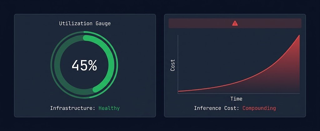 Inference cost signal decoupling from GPU utilization when running on dedicated inference hardware