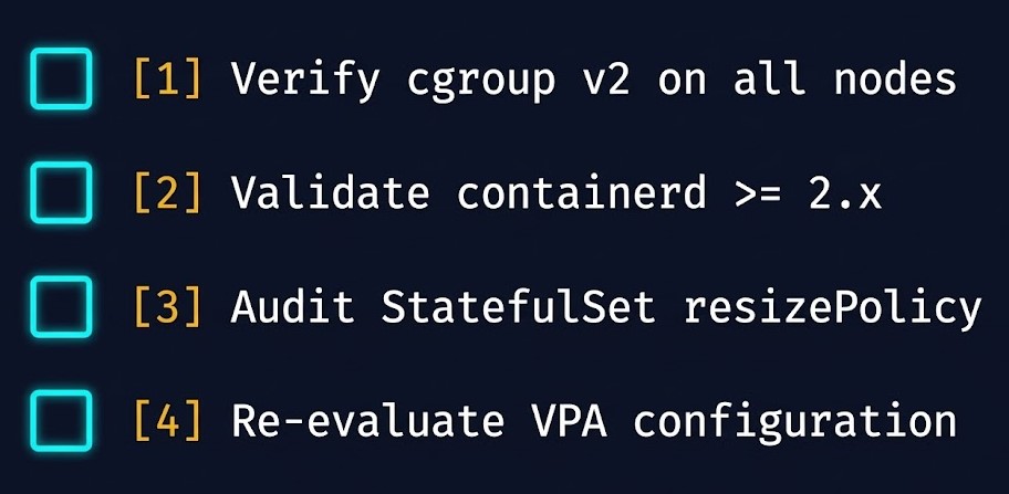Kubernetes 1.35 upgrade readiness checklist for platform teams