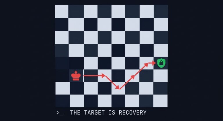 Ransomware backup architecture — adversarial attack sequence targeting recovery path