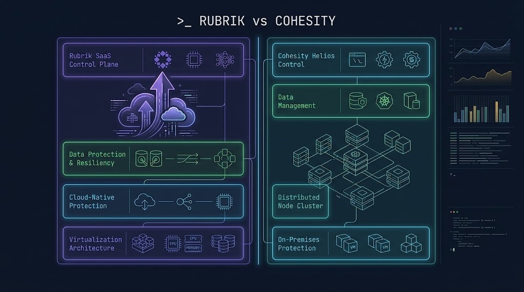 Rubrik vs Cohesity backup architecture comparison for enterprise scale