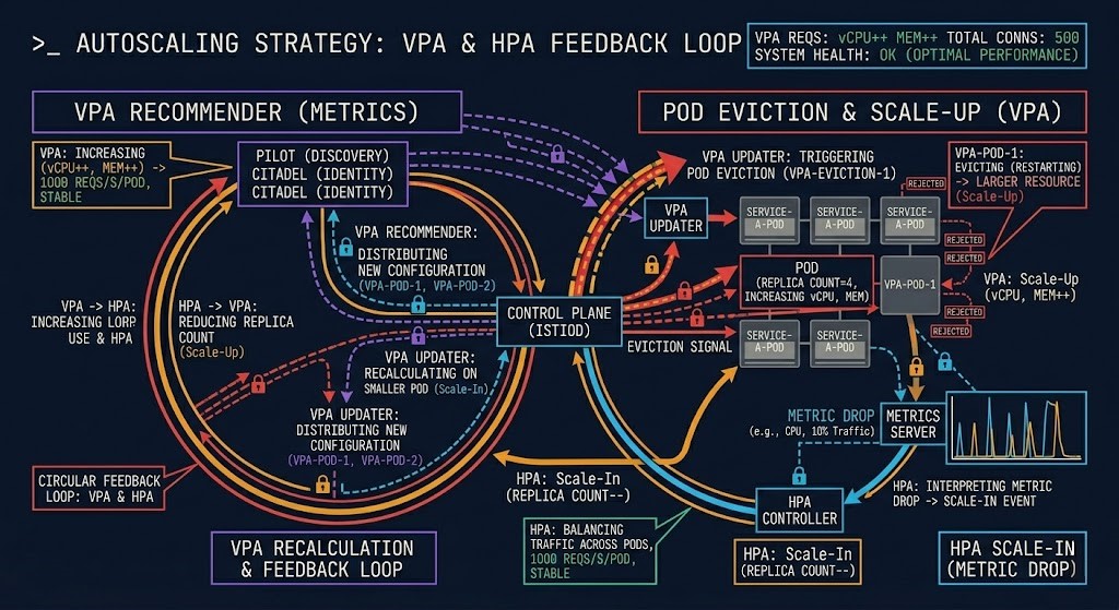 VPA and HPA combined mode architecture showing feedback loop risk