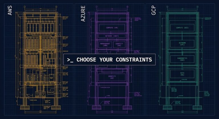 Cloud provider decision framework comparing AWS, Azure, and GCP architectural tradeoffs for enterprise architects