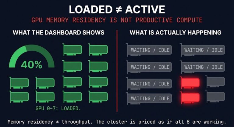 GPU cluster utilization vs actual compute demand — mispriced capacity architecture diagram
