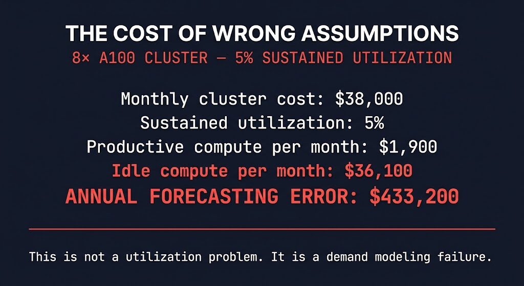 GPU cluster mispriced capacity six-figure forecasting error math example