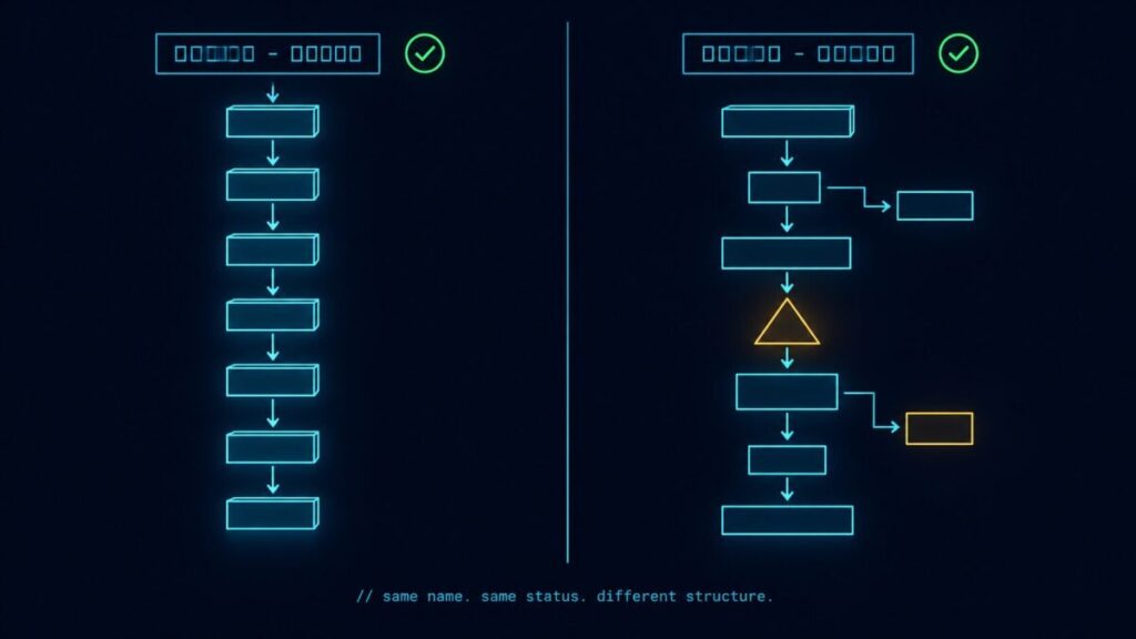 Post-VMware migration shows two snapshot operations that look identical but have different underlying semantics across hypervisors