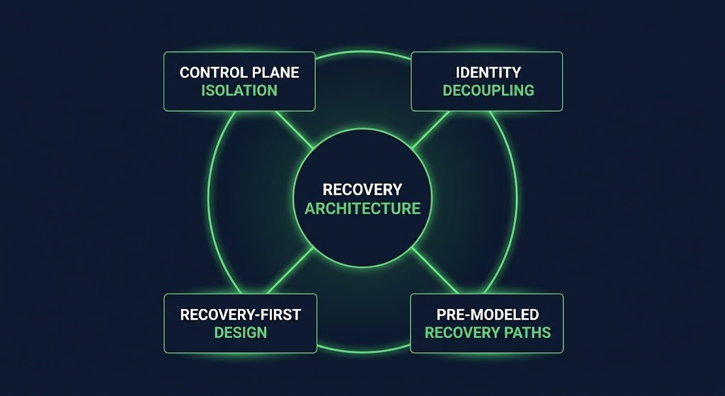 ransomware recovery architecture four principles control plane isolation identity decoupling pre-modeled recovery paths recovery-first design
