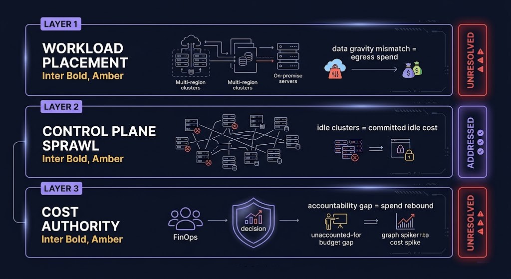cheaper cloud strategy architectural levers — workload placement data gravity control plane