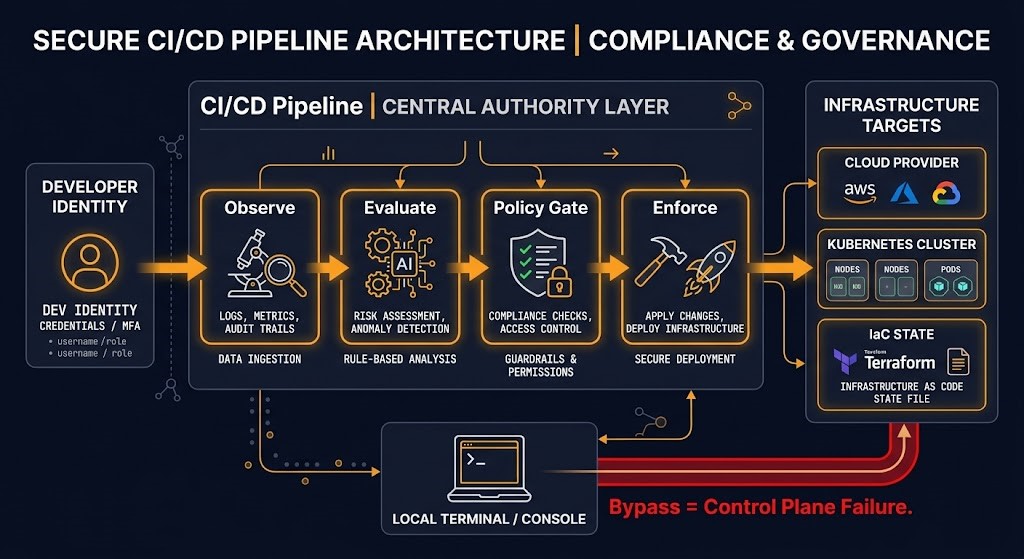 ci-cd control plane — pipeline as authority over infrastructure state change