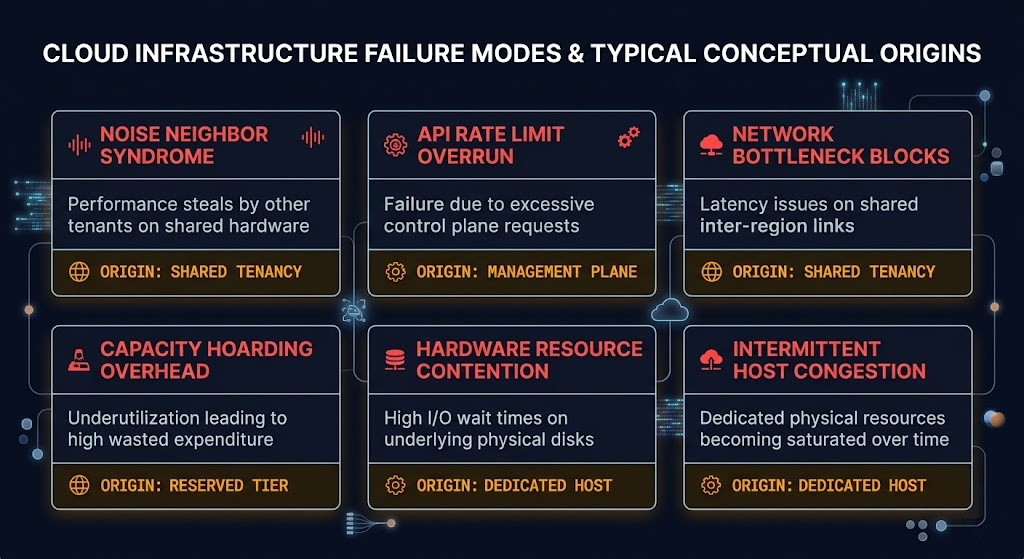 enterprise compute failure modes — six named failure modes mapped by tier origin
