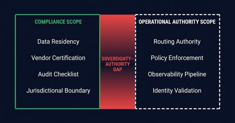 sovereignty strategy control plane — compliance scope vs operational authority gap