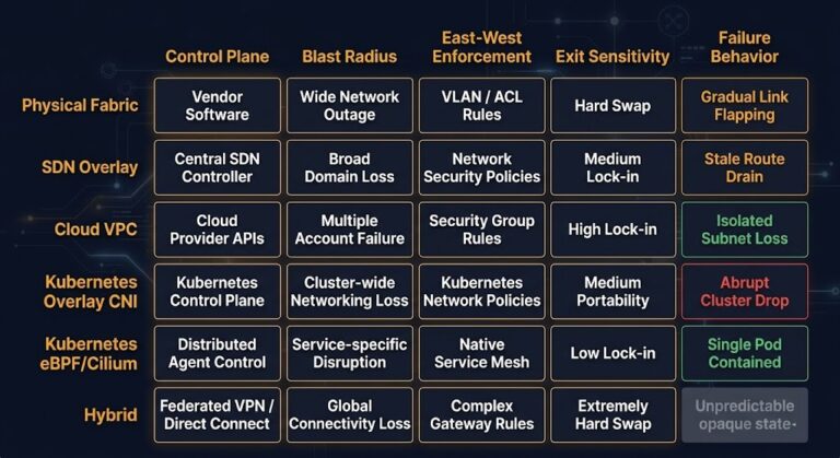 modern networking architecture — the rack2cloud network plane model six topology classes
