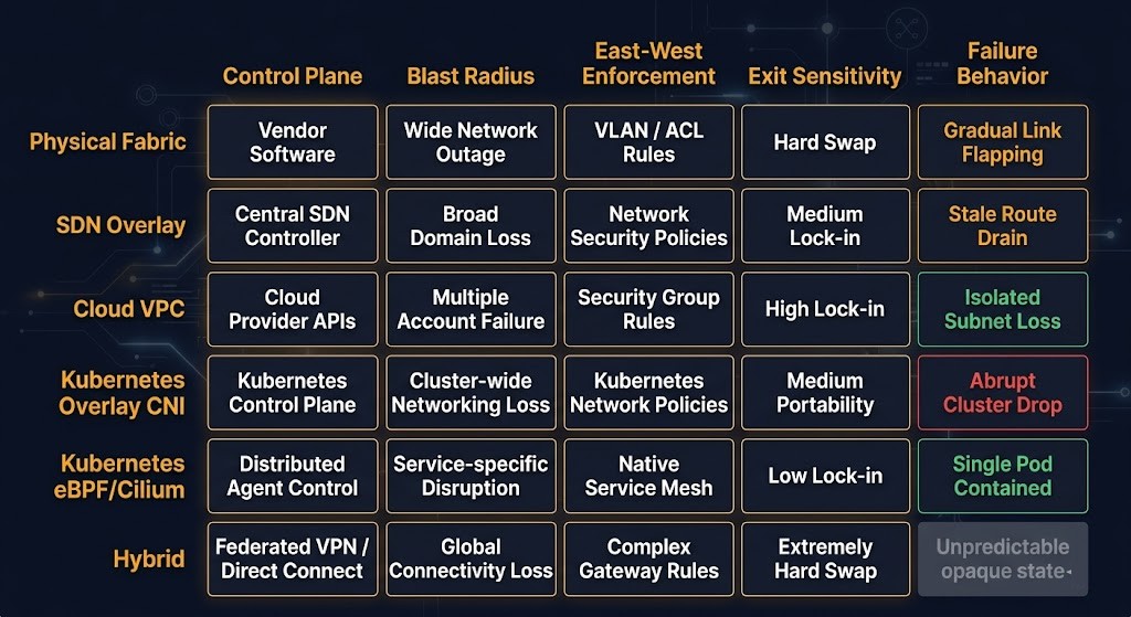 modern networking architecture — the rack2cloud network plane model six topology classes