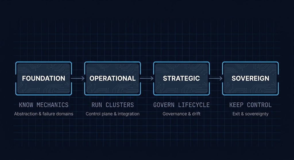 virtualization architecture maturity spine — foundation operational strategic sovereign