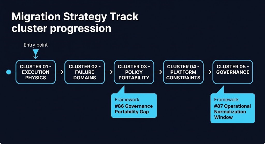 VMware migration strategy cluster sequence — execution physics through governance normalization