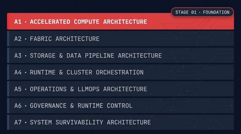 Accelerated compute architecture — AI infrastructure maturity stage 01 authority stack diagram