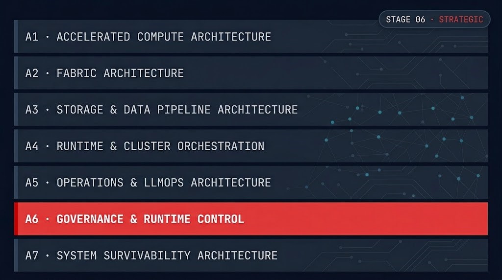 AI governance runtime control architecture — governance and runtime control maturity stage 06 of 07