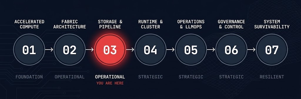 storage data pipeline architecture maturity position — AI infrastructure stage 03 of 07