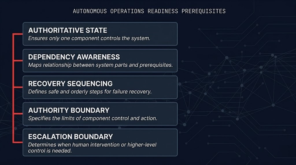 autonomous operations infrastructure prerequisites — five failure modes in human-operated environments