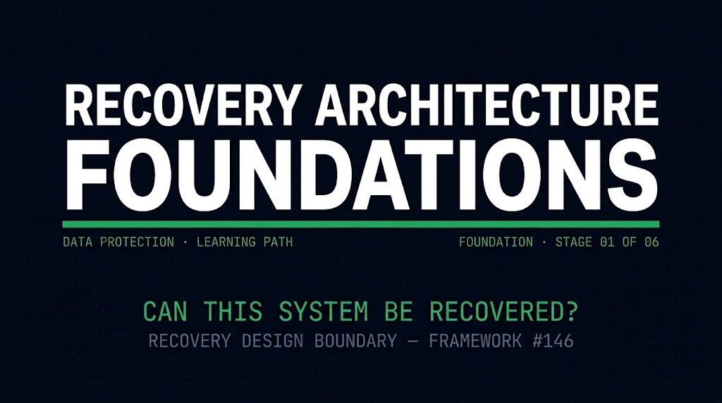 Data Protection & Resiliency Learning Path — Recovery Architecture Foundations