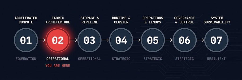 AI infrastructure architecture maturity spine stage 02 of 07 active — AI fabric architecture
