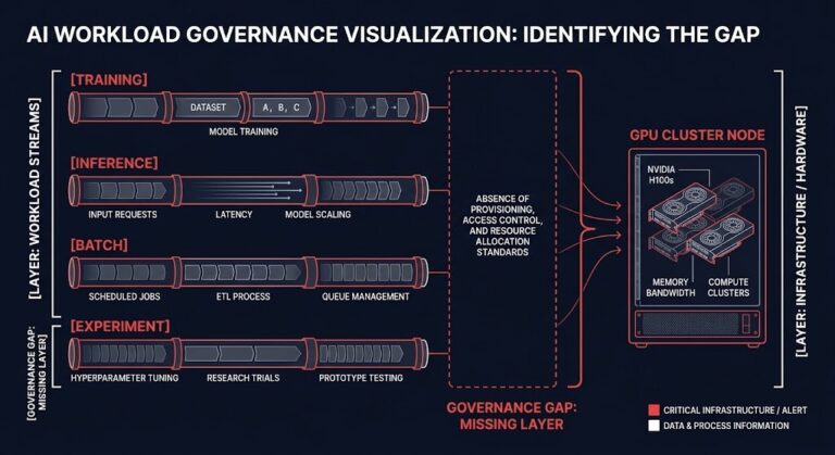 gpu allocation governance — competing workload streams converging on finite GPU infrastructure