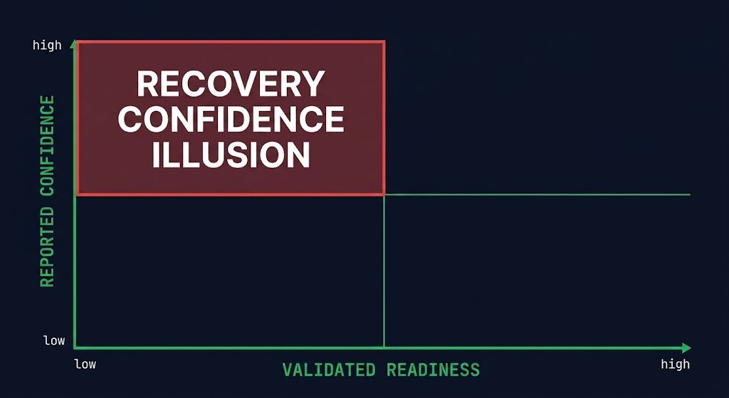 recovery confidence illusion — failure state trigger condition diagram