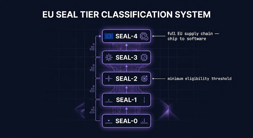 EU Cloud Sovereignty Framework eight objectives and SEAL-0 to SEAL-4 assurance levels