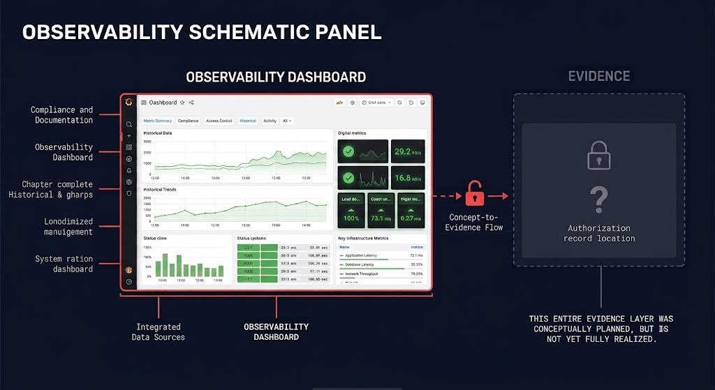AI evidence platform — observability dashboard vs unprovable authorization gap
