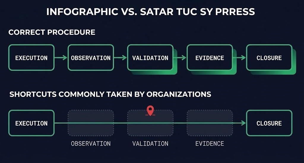 verification discipline architecture — evidence, validation, ownership, time-bounded closure