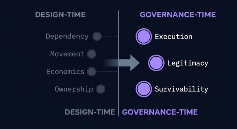 cloud governance replacing cloud architecture — decision weight shifting from design-time stages to governance-time stages