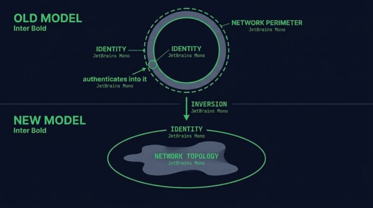 identity infrastructure boundary — network perimeter model inverting to identity as the primary trust boundary