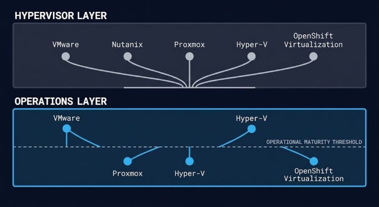 hypervisor commoditization — feature layer converging while operations layer diverges