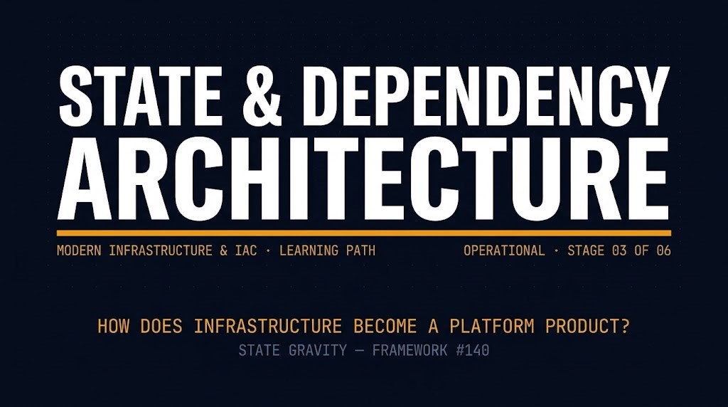 State dependency architecture — how infrastructure becomes a platform product, Framework #140 State Gravity