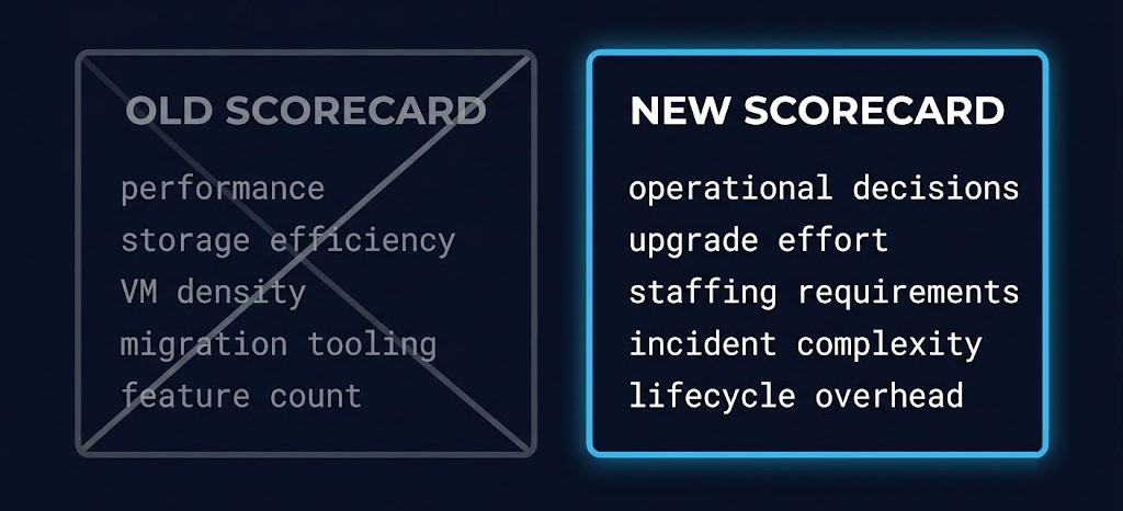 the next virtualization scorecard — operational decisions replacing feature comparison as the evaluation axis