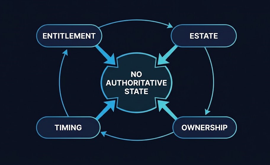 four ambiguities compounding during a VMware licensing dispute — entitlement, estate, ownership, timing