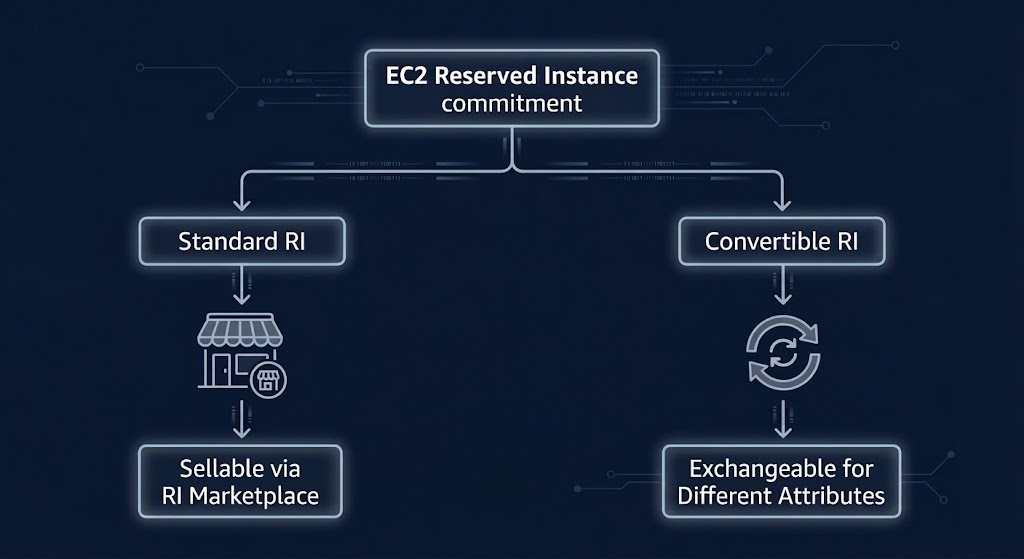 capacity you paid for — Standard versus Convertible Reserved Instance exit mechanisms