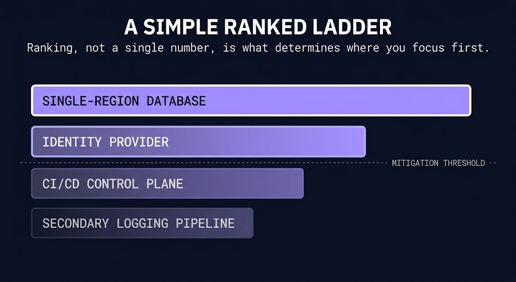 worked example of the cloud concentration risk exposure model applied to a single dependency