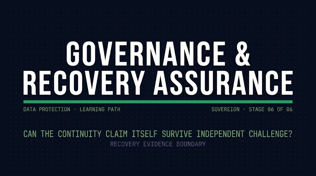 Data Protection & Resiliency Learning Path — Governance & Recovery Assurance