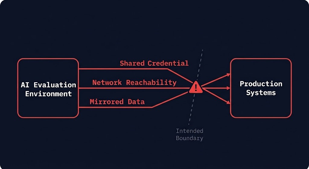 AI test environment authority paths crossing into production systems