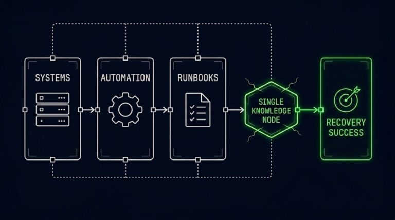 recovery bus factor — recovery capability trapped inside a single knowledge node