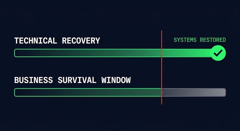 business survival window closing before technical recovery timeline completes