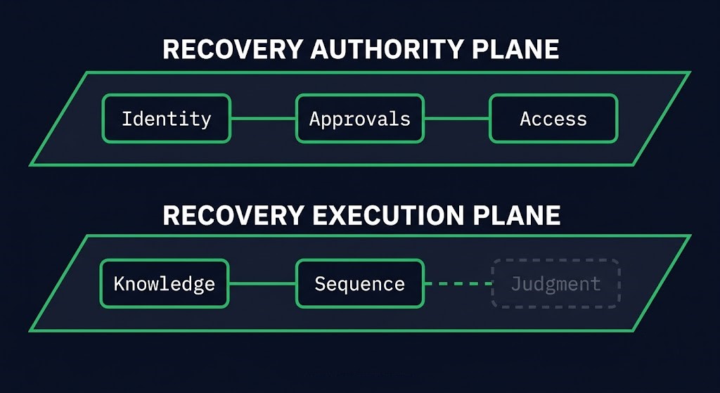 recovery authority plane versus recovery execution plane