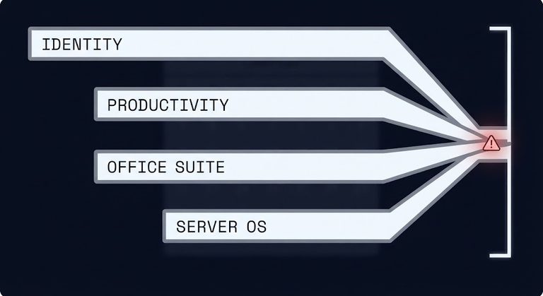 Lifecycle convergence — four Microsoft retirement timelines merging into one governance window